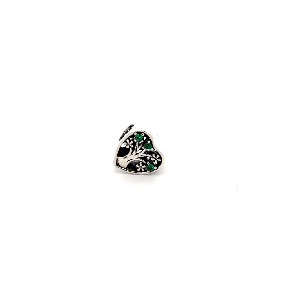925 Sterling Silver Charm Bead Heart Tree Of Life For Charm Bracelet Necklace - Picture 4 of 5